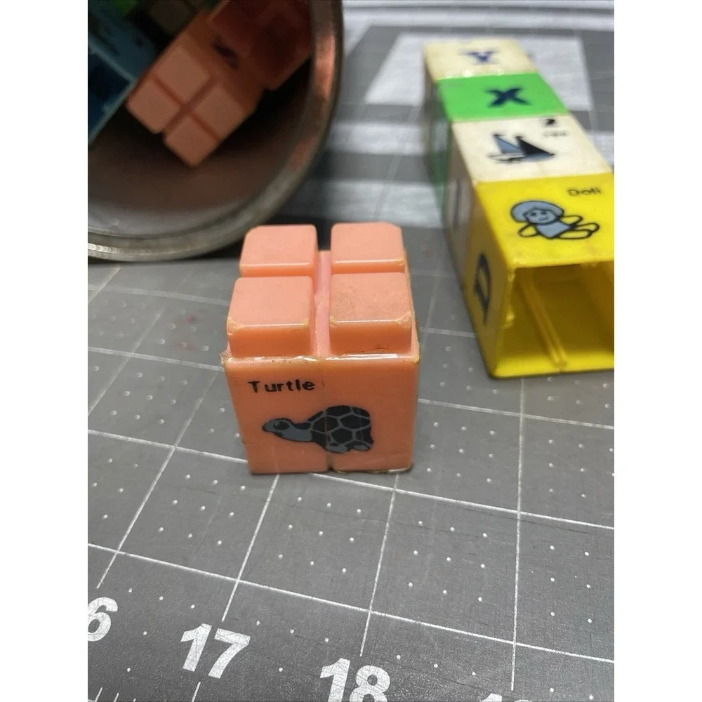Set of 28 Plastic Blocks 4 sided‎ Puzzle ABC's Word